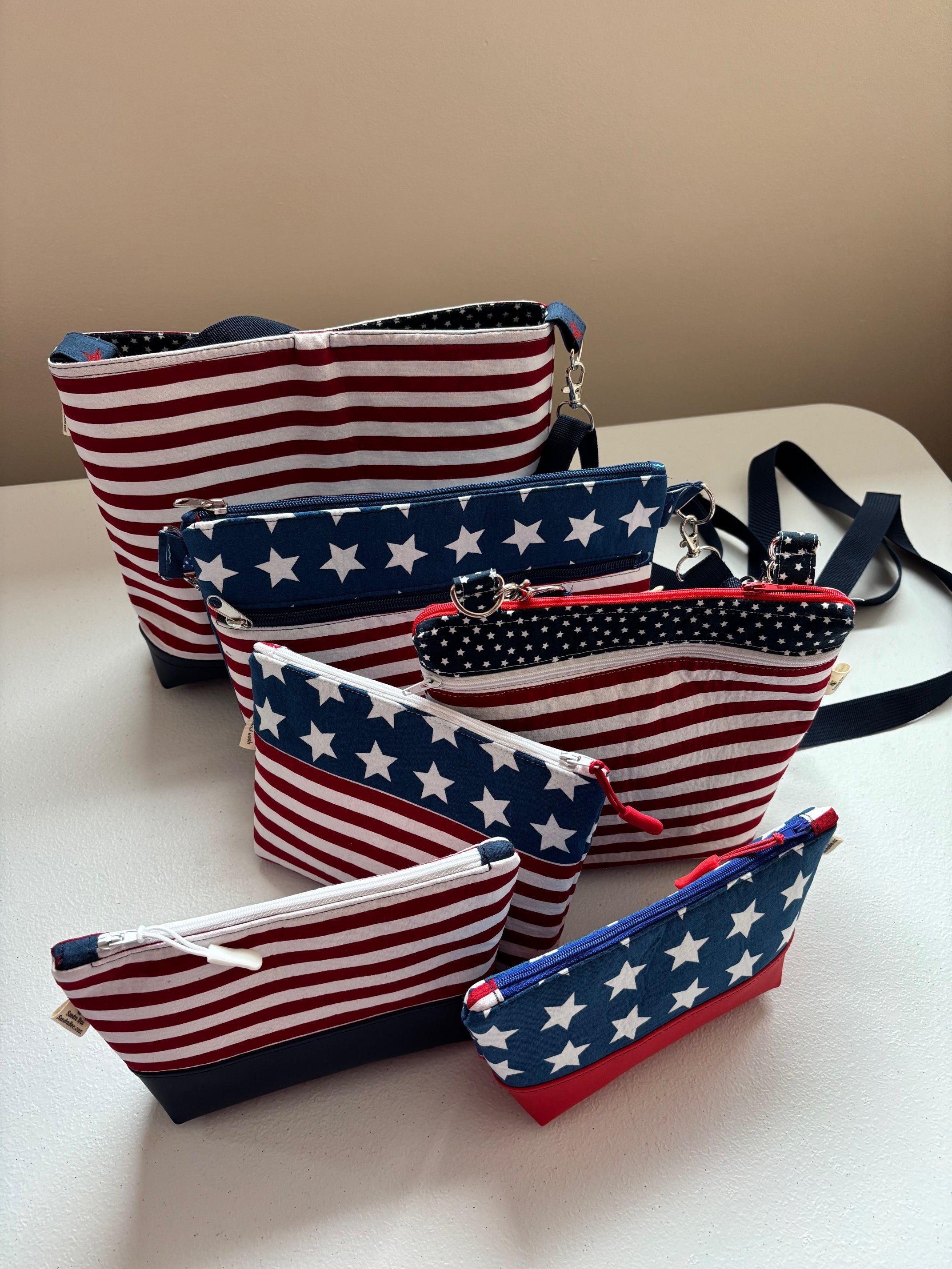 Patriotic-themed Zipper Pouches, Crossbody Bags & Tote Bags