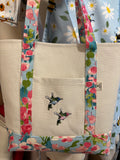 Hummigbird Floral Canvas Tote Bag