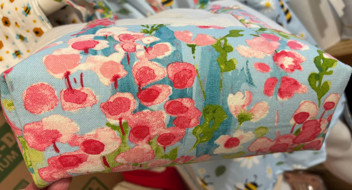 Hummigbird Floral Canvas Tote Bag