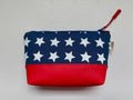 Patriotic Stars Red White Blue VEGAN Zipper Pouch