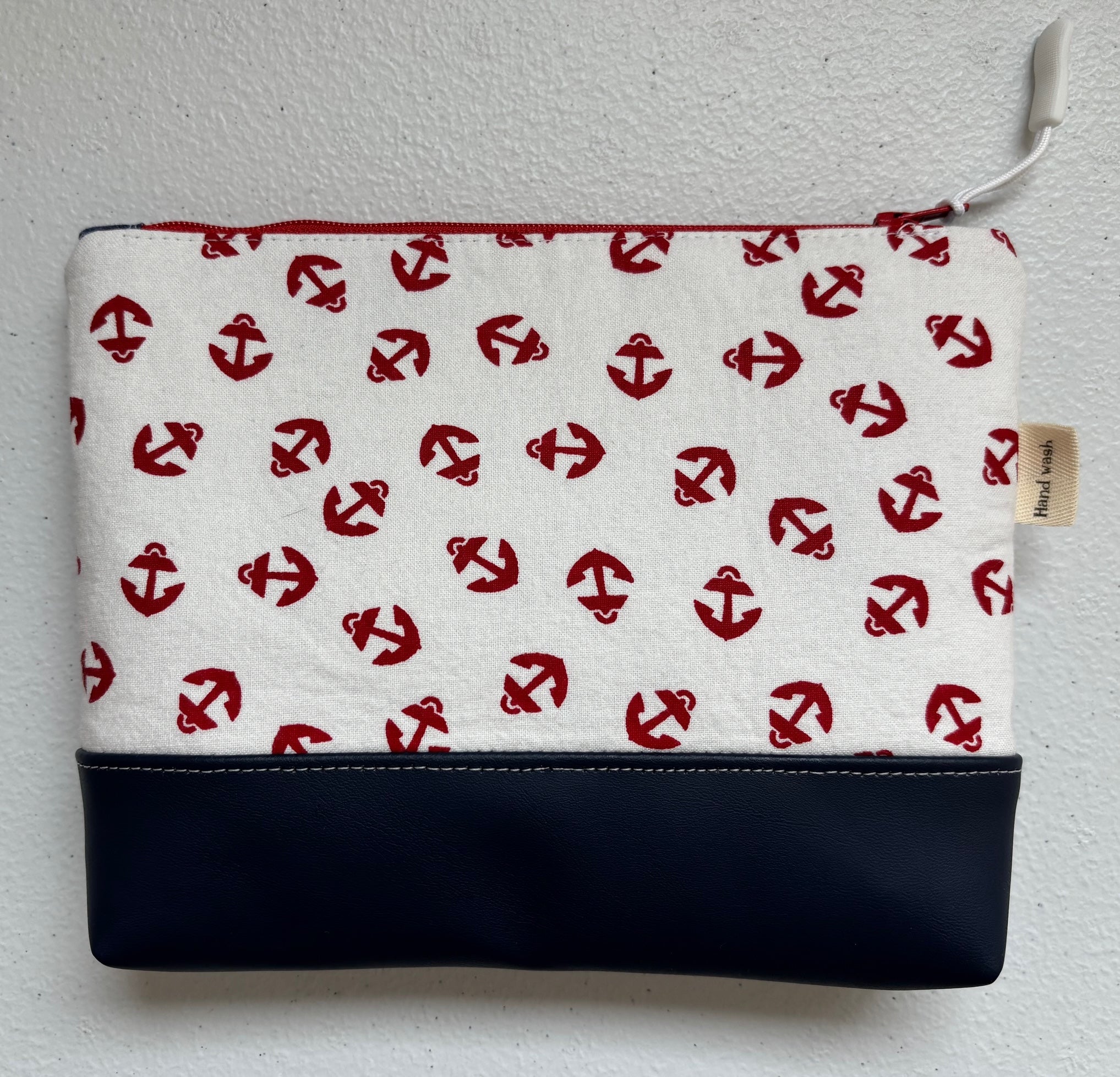 Nautical Vegan Zipper Pouch / Cosmetic / Anything Bag