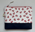 Nautical Vegan Zipper Pouch / Cosmetic / Anything Bag