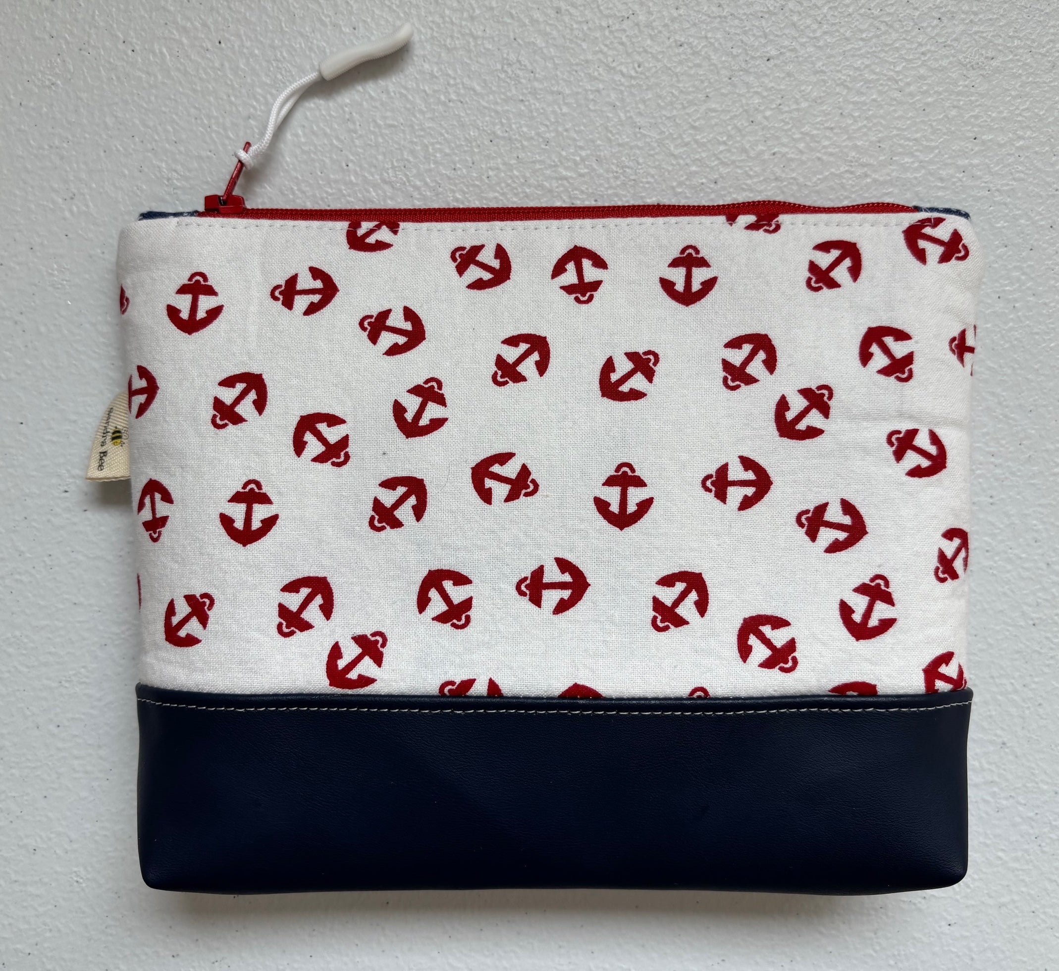 Nautical Vegan Zipper Pouch / Cosmetic / Anything Bag