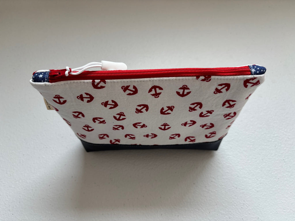 Nautical Vegan Zipper Pouch / Cosmetic / Anything Bag