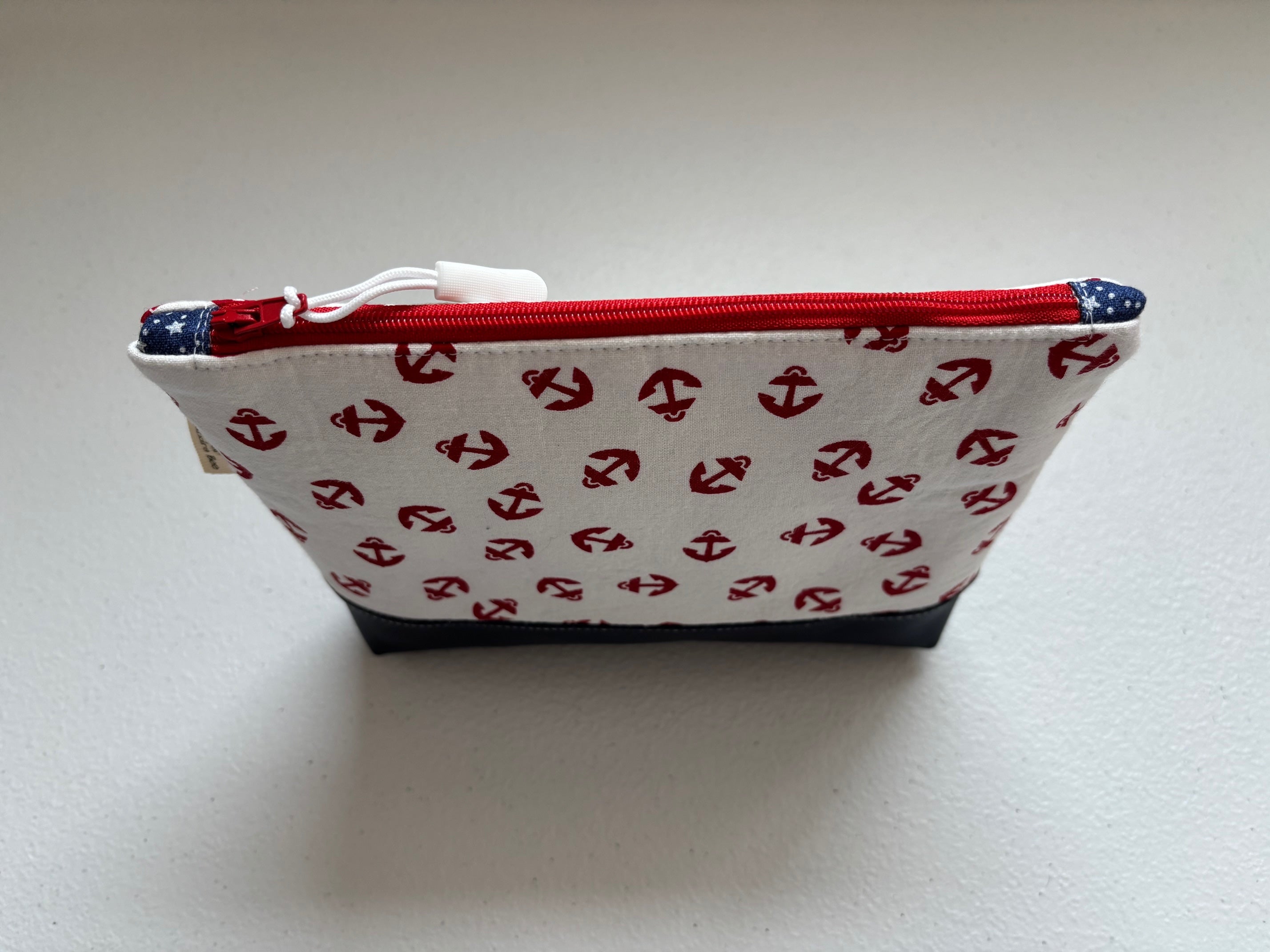 Nautical Vegan Zipper Pouch / Cosmetic / Anything Bag