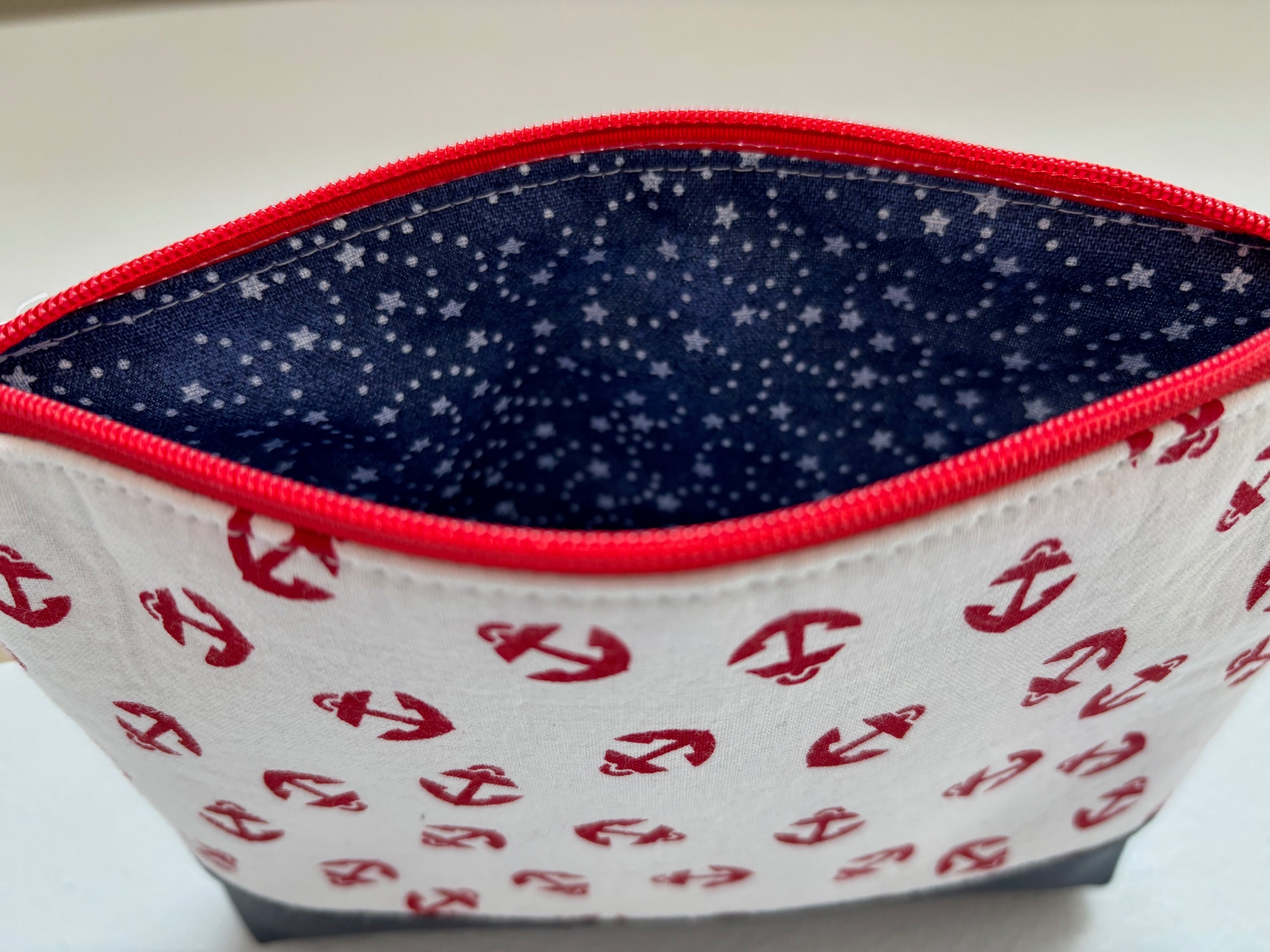 Nautical Vegan Zipper Pouch / Cosmetic / Anything Bag