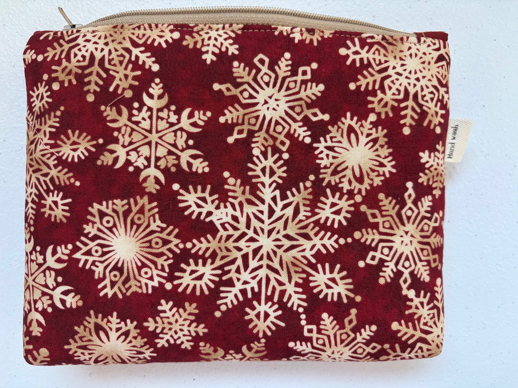 Snowflake design Cosmetic / Anything Zipper Pouch