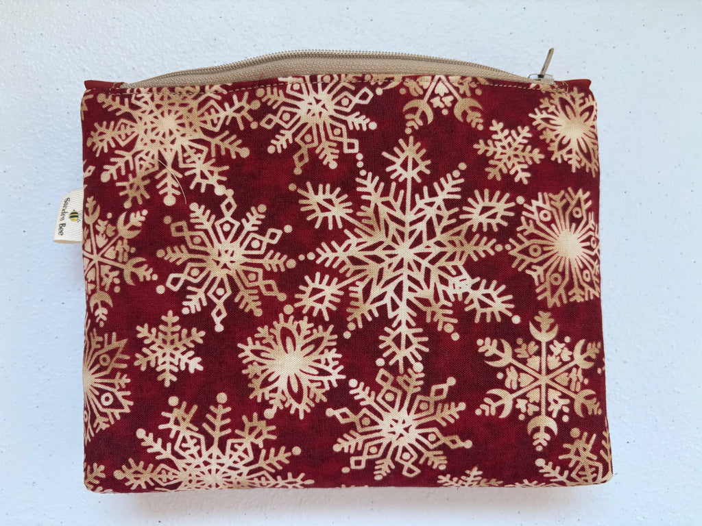 Snowflake design Cosmetic / Anything Zipper Pouch