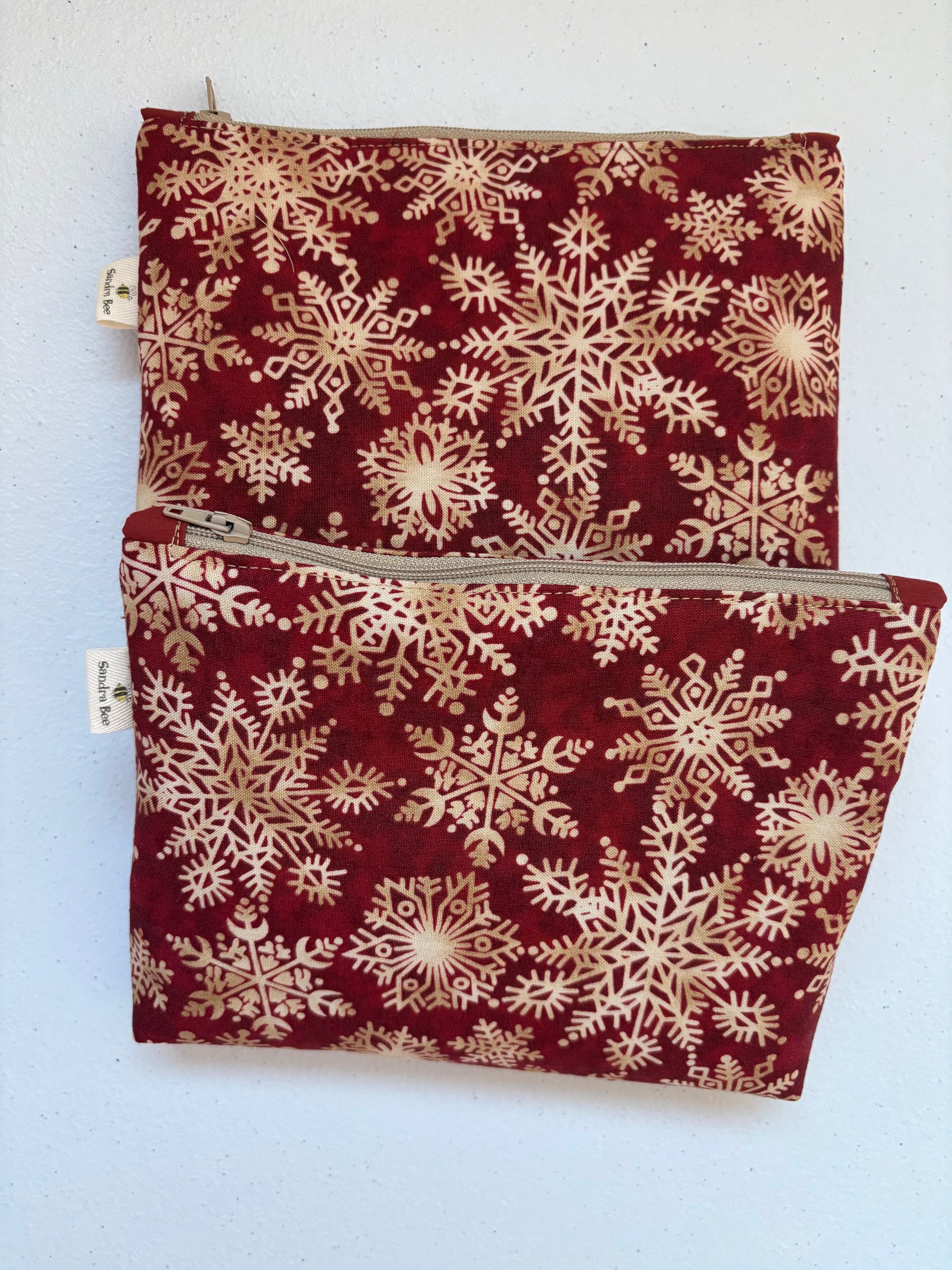 Snowflake design Cosmetic / Anything Zipper Pouch