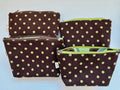 Polka dot corduroy makeup anything zipper pouch