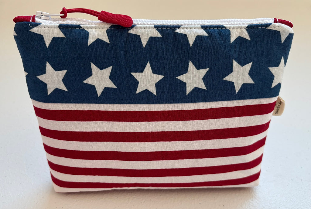 Patriotic Stars & Stripes Zipper Pouch