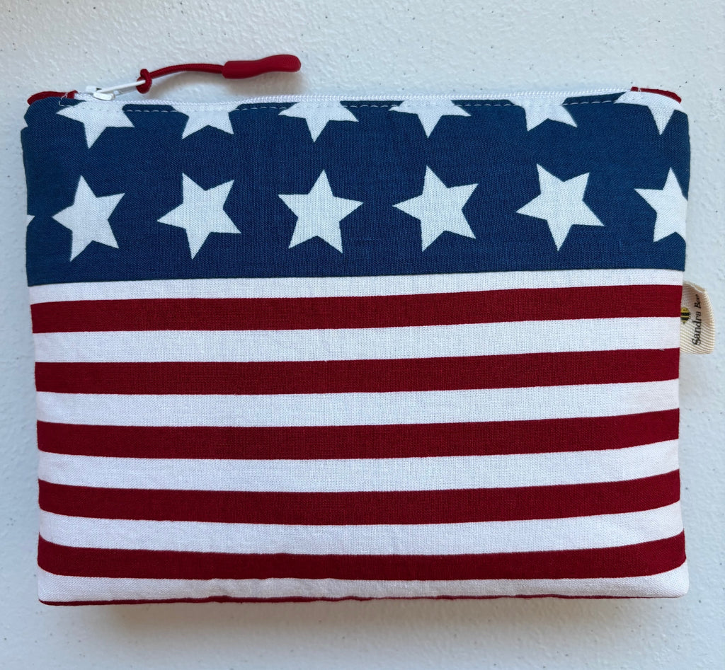 Patriotic Stars & Stripes Zipper Pouch
