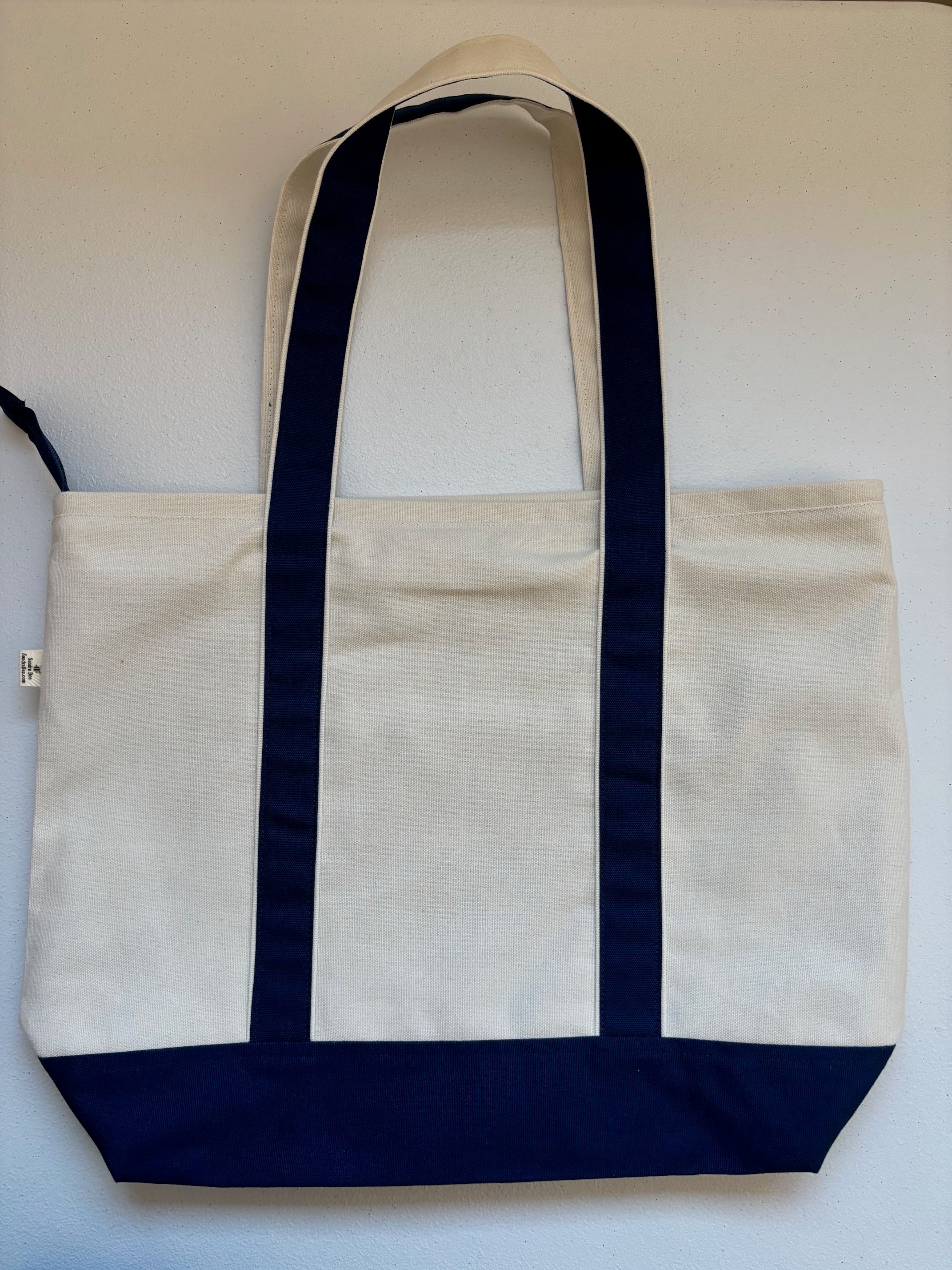 Large handmade SEAGULL canvas tote bag