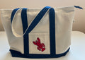 Large LOBSTER canvas zipper tote bag