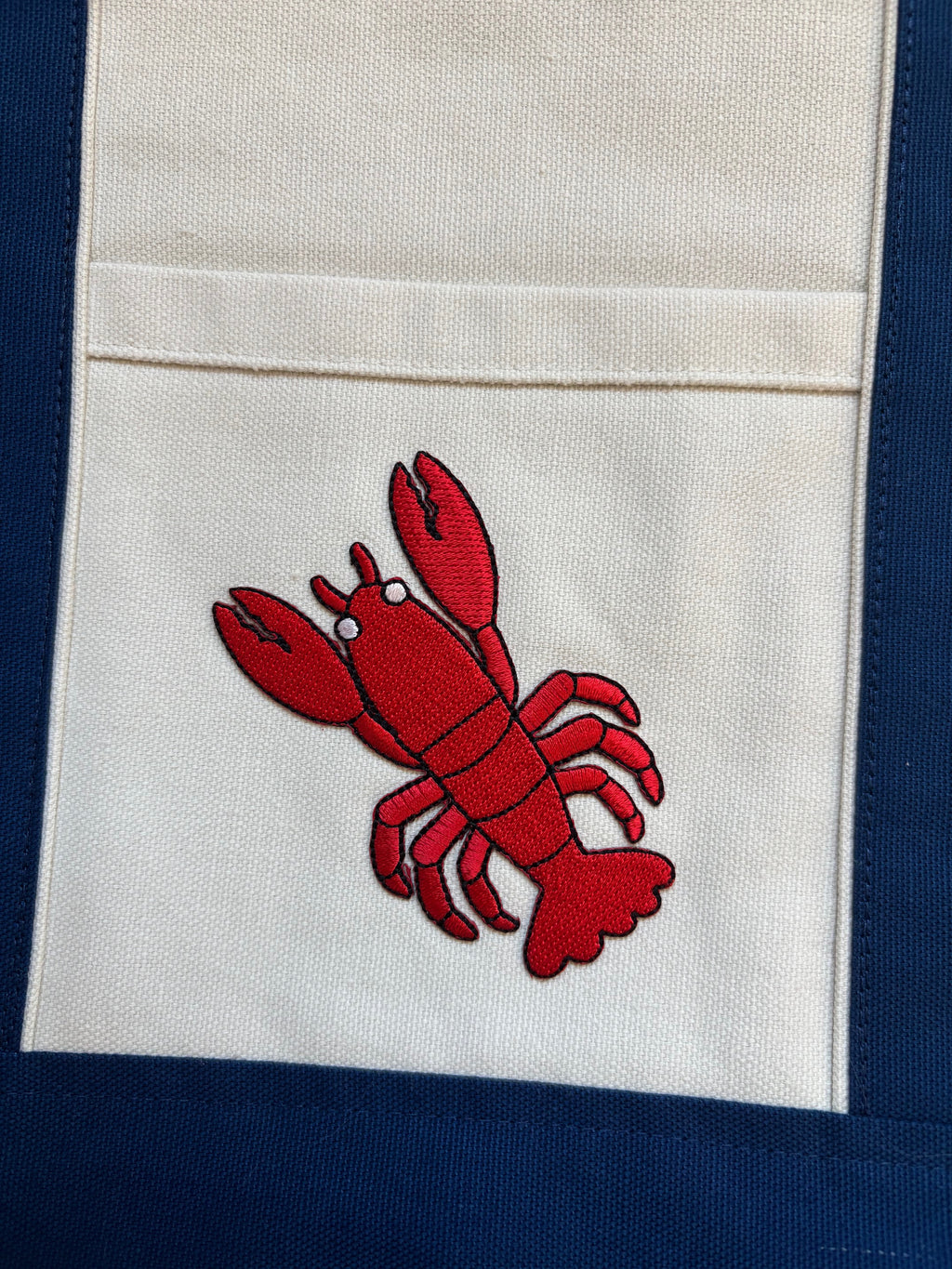 Large LOBSTER canvas zipper tote bag