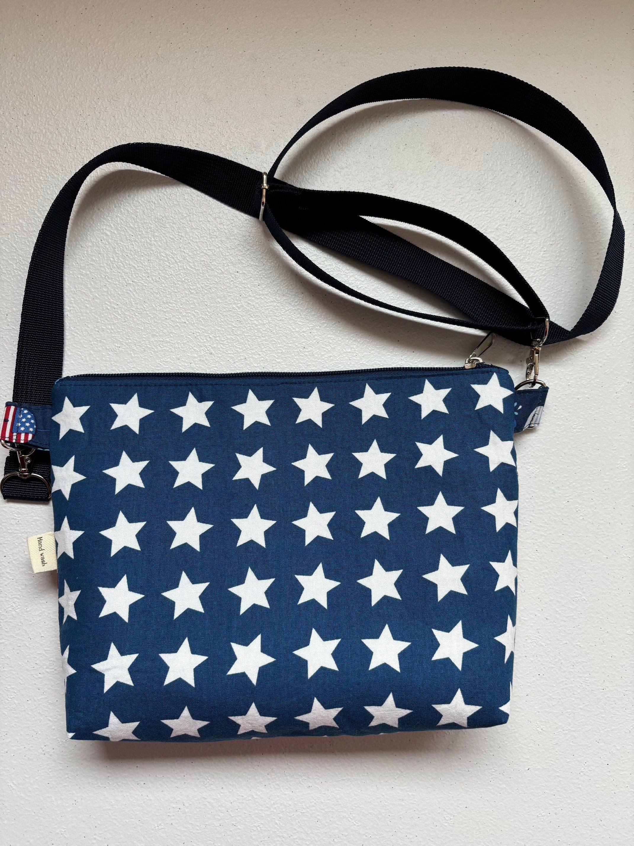 Stars and Stripes Patriotic Zip Top Crossbody Bag