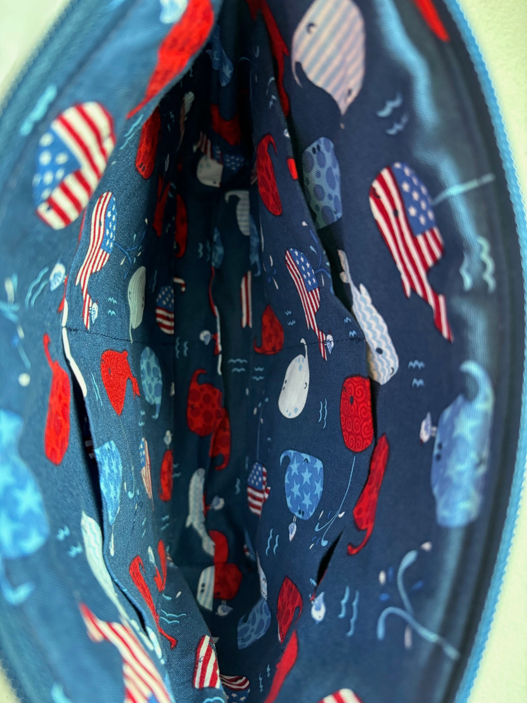 Stars and Stripes Patriotic Zip Top Crossbody Bag