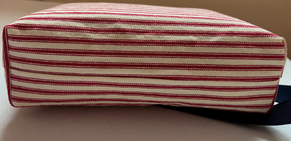 Red-White-Blue Striped Ticking with Stars Patriotic Crossbody Bag